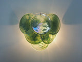 Murano-Style Wall Lamp | 10 Alabaster Green Disc Glass | Set of 2