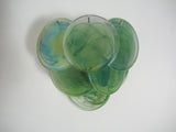 Murano-Style Wall Lamp | 10 Alabaster Green Disc Glass | Set of 2