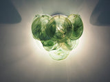 Murano-Style Wall Lamp | 10 Alabaster Green Disc Glass | Set of 2