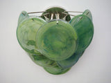 Murano-Style Wall Lamp | 10 Alabaster Green Disc Glass | Set of 2