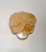 Murano-Style Wall Lamp | 10 Alabaster Gold Disc Glass | Set of 2