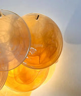 Murano-Style Wall Lamp | 10 Alabaster Gold Disc Glass | Set of 2