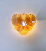 Murano-Style Wall Lamp | 10 Alabaster Gold Disc Glass | Set of 2