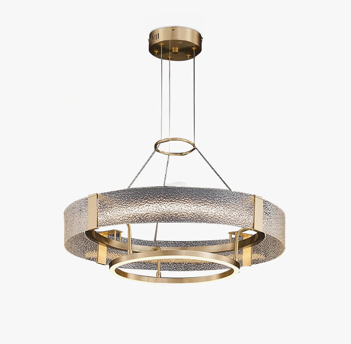 Ripple Glass Chandelier with 1/2/3 Tier - ring-1-Luxehomezone