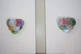 Murano-Style Wall Lamp | 10 Multicolour Disc Glass | Set of 2