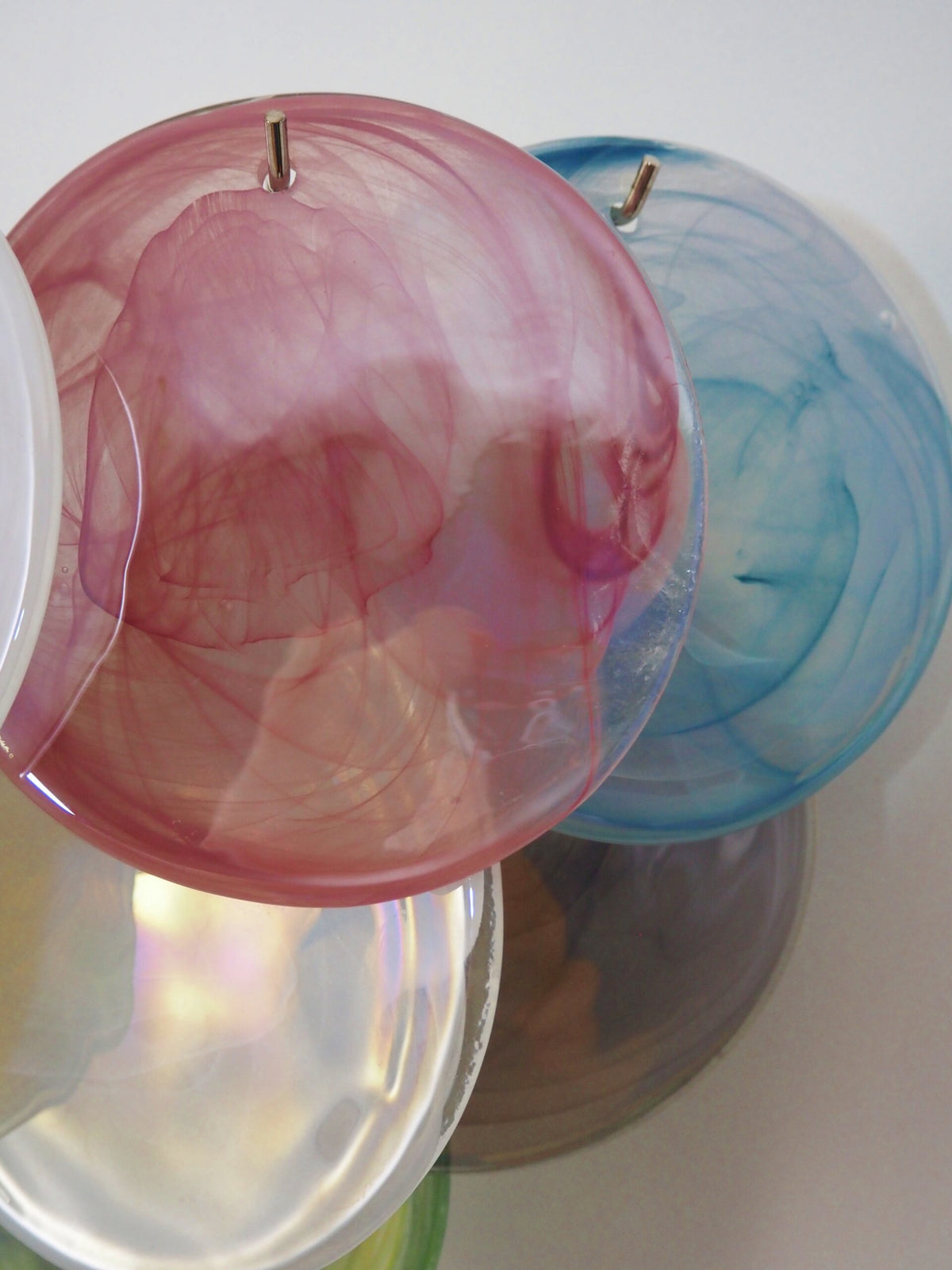 Murano-Style Wall Lamp | 10 Multicolour Disc Glass | Set of 2