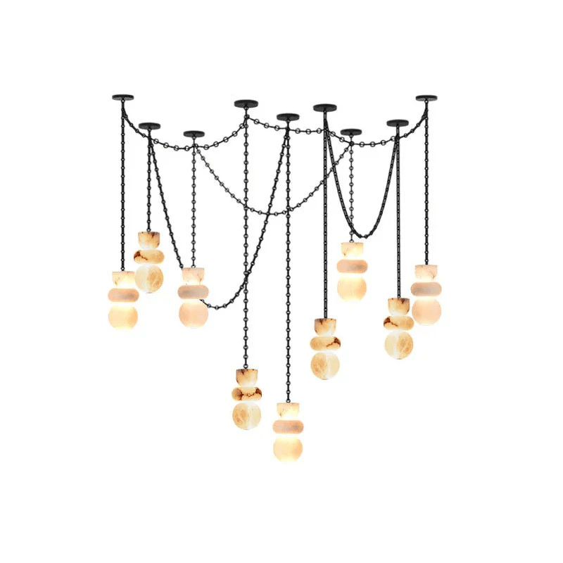 Orba Chain Alabaster Chandelier
