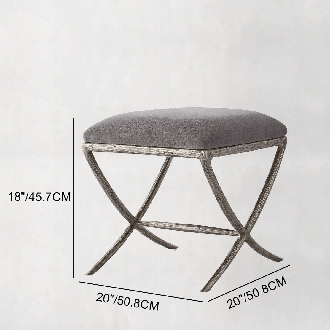 Hand Forged Metal X-base Stool