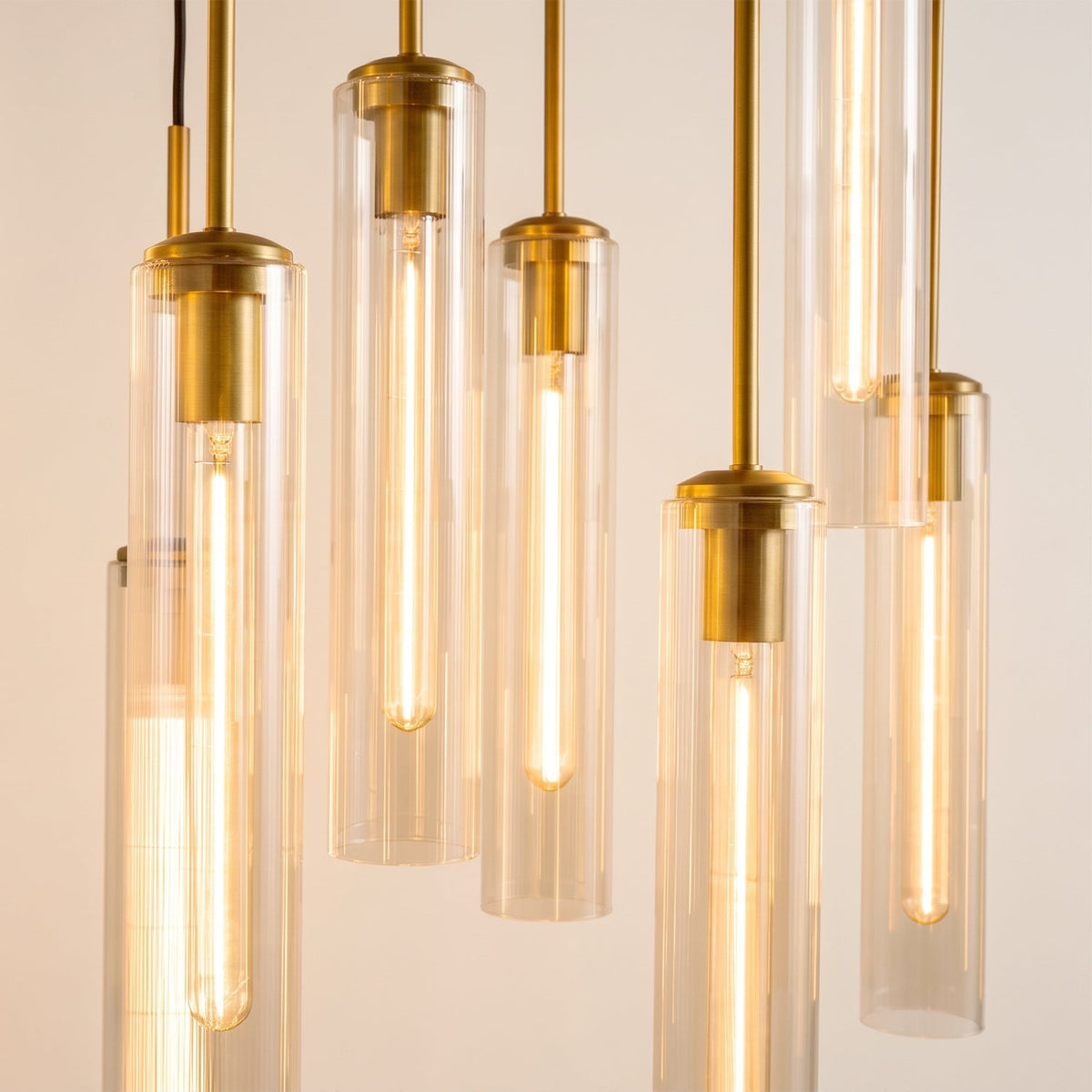 Collena Linear Fluted Glass Chandelier