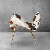 Hand Forged Metal Milk Coffee Fur Lounge Chair