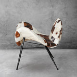 Hand Forged Metal Milk Coffee Fur Lounge Chair
