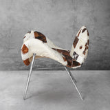 Hand Forged Metal Milk Coffee Fur Lounge Chair