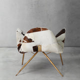 Hand Forged Metal Milk Coffee Fur Lounge Chair