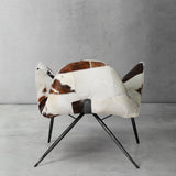 Hand Forged Metal Milk Coffee Fur Lounge Chair