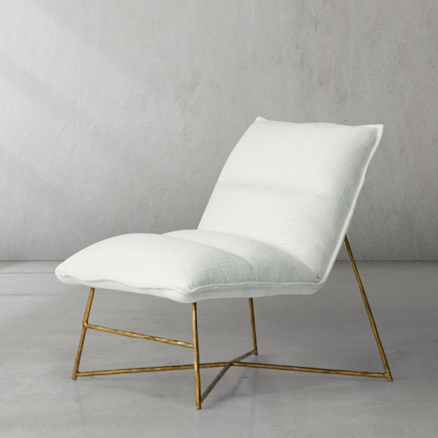 Hand-Forged Metal Fabric Lounge Chair