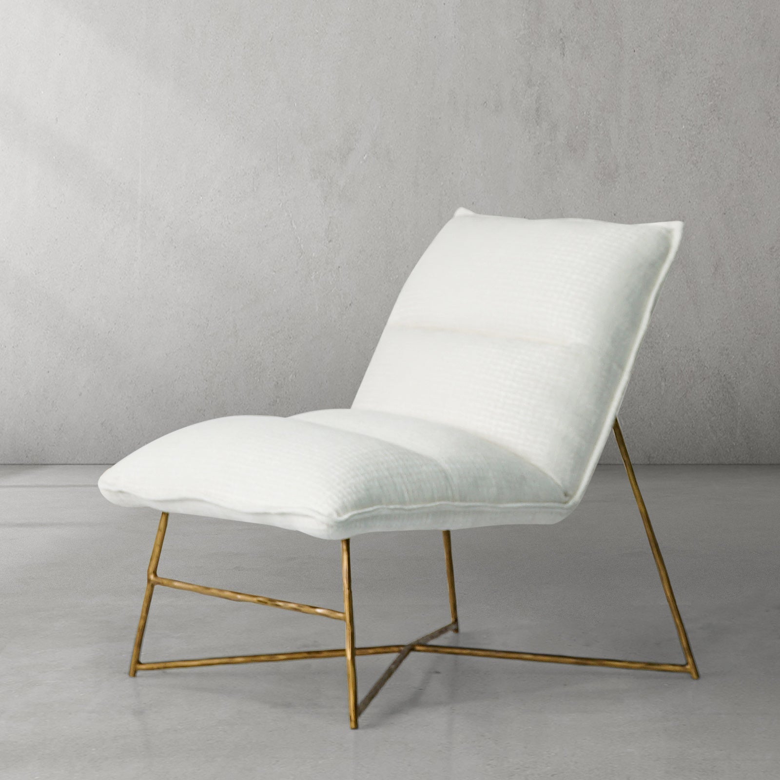Hand-Forged Metal Fabric Lounge Chair