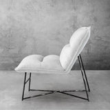 Hand-Forged Metal Fabric Lounge Chair
