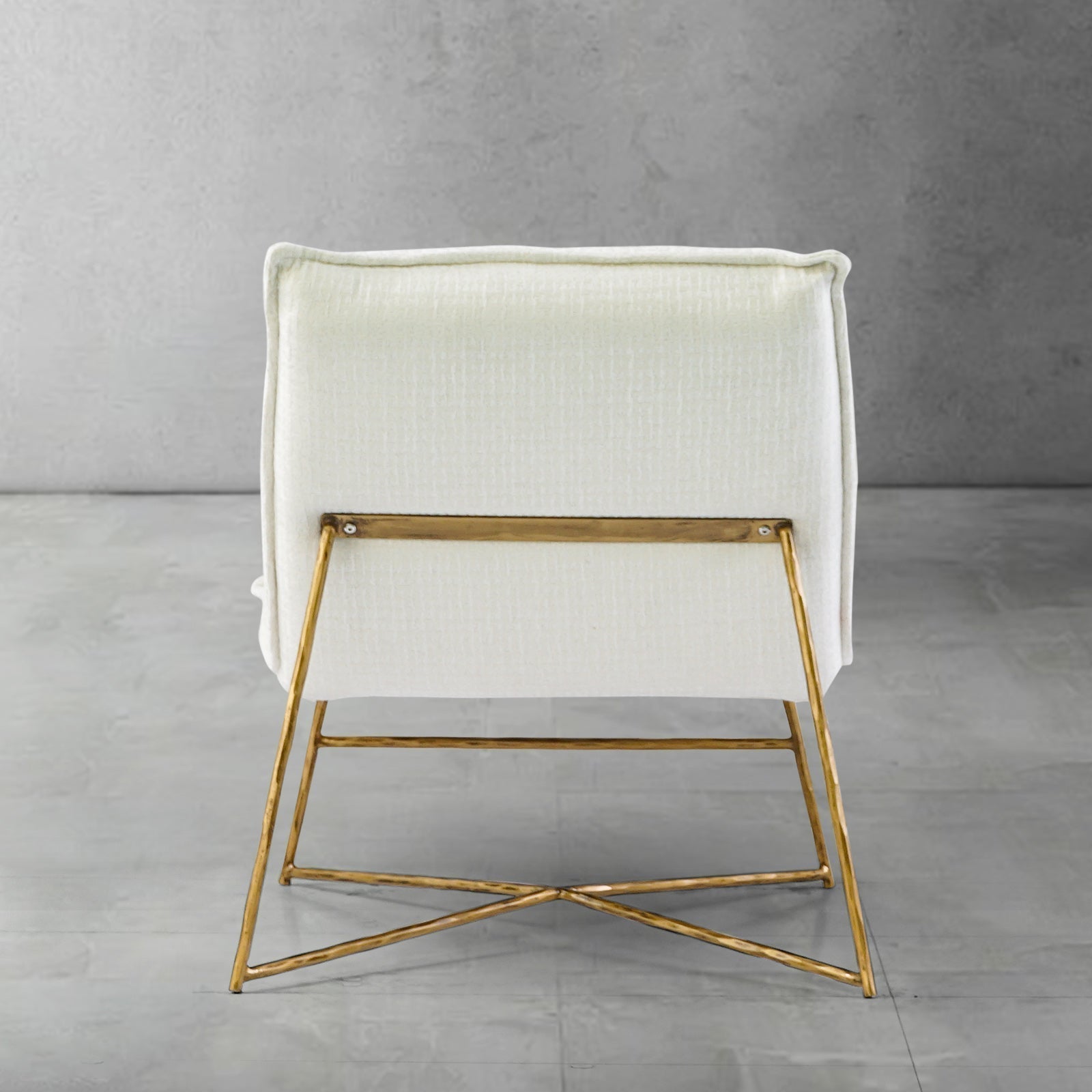 Hand-Forged Metal Fabric Lounge Chair