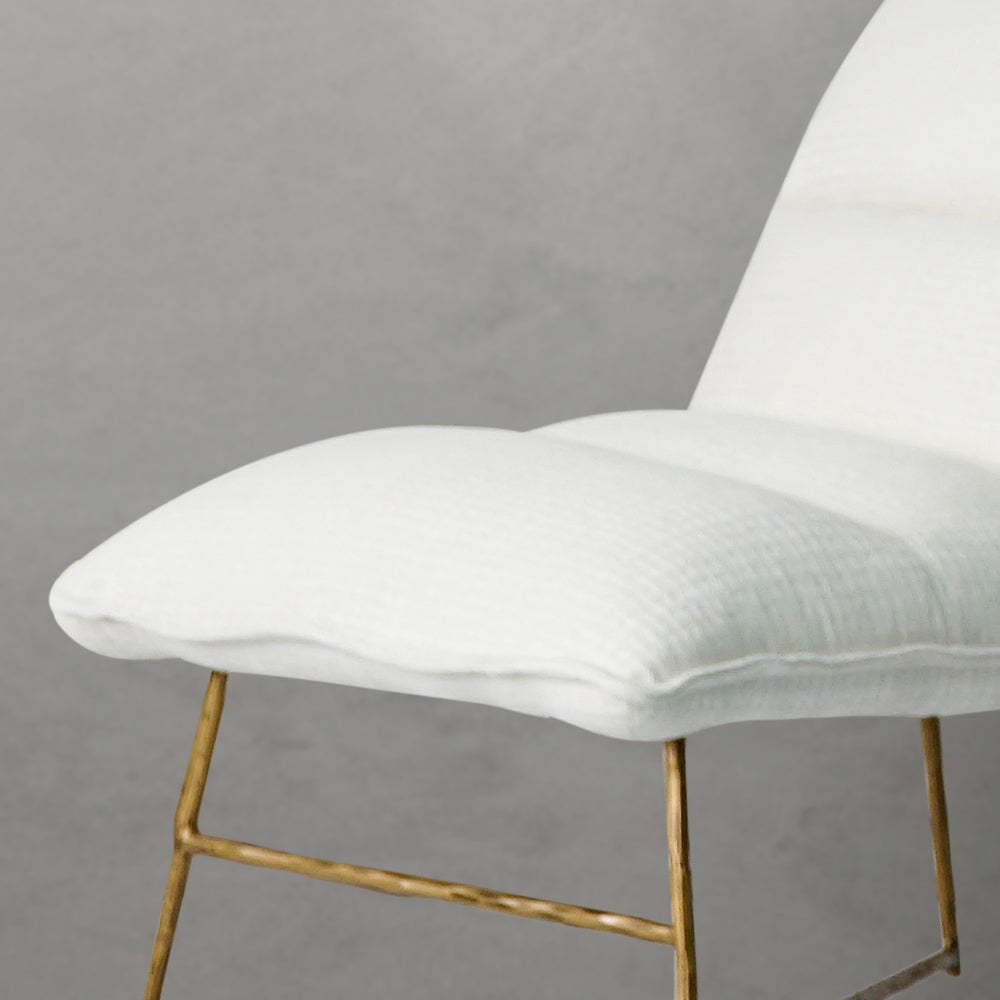 Hand-Forged Metal Fabric Lounge Chair