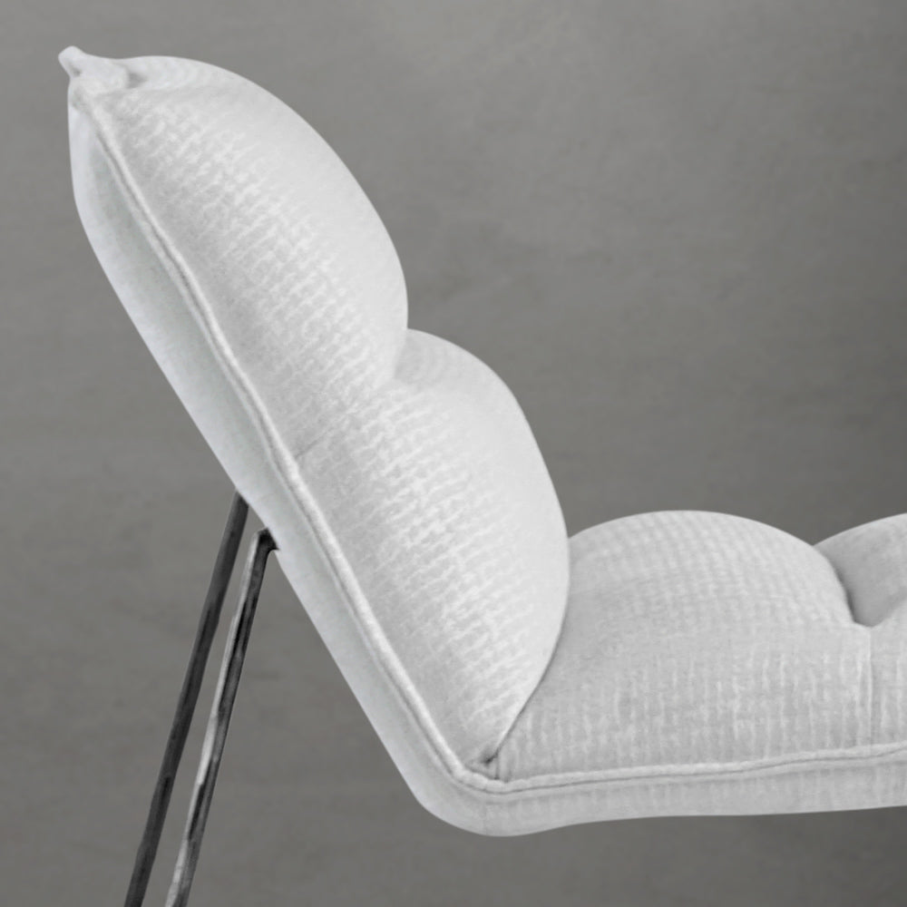 Hand-Forged Metal Fabric Lounge Chair
