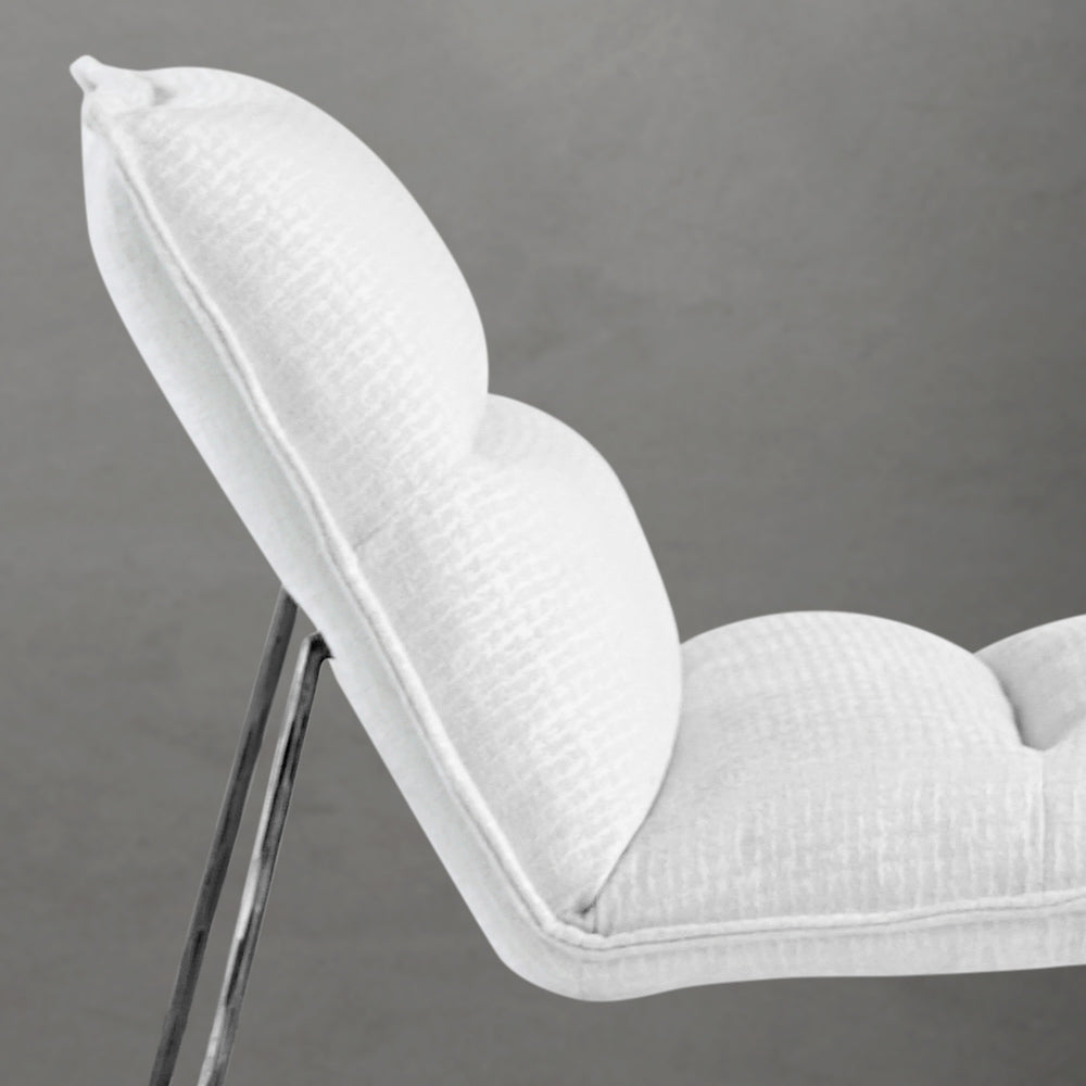 Hand-Forged Metal Fabric Lounge Chair