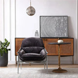 Hand-Forged Metal Metal Frame Rattan Long Side Cabinet
