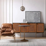 Hand-Forged Metal Metal Frame Rattan Long Side Cabinet