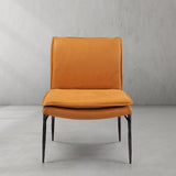 Hand Forged Metal Vintage Leather Dining Chair