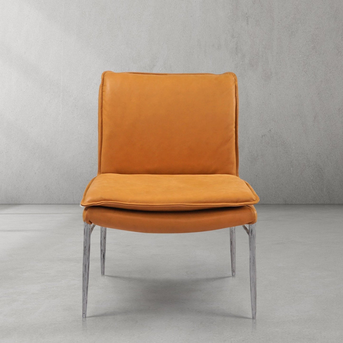 Hand Forged Metal Vintage Leather Dining Chair
