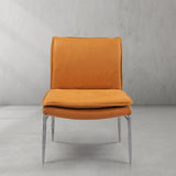 Hand Forged Metal Vintage Leather Dining Chair