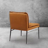 Hand Forged Metal Vintage Leather Dining Chair