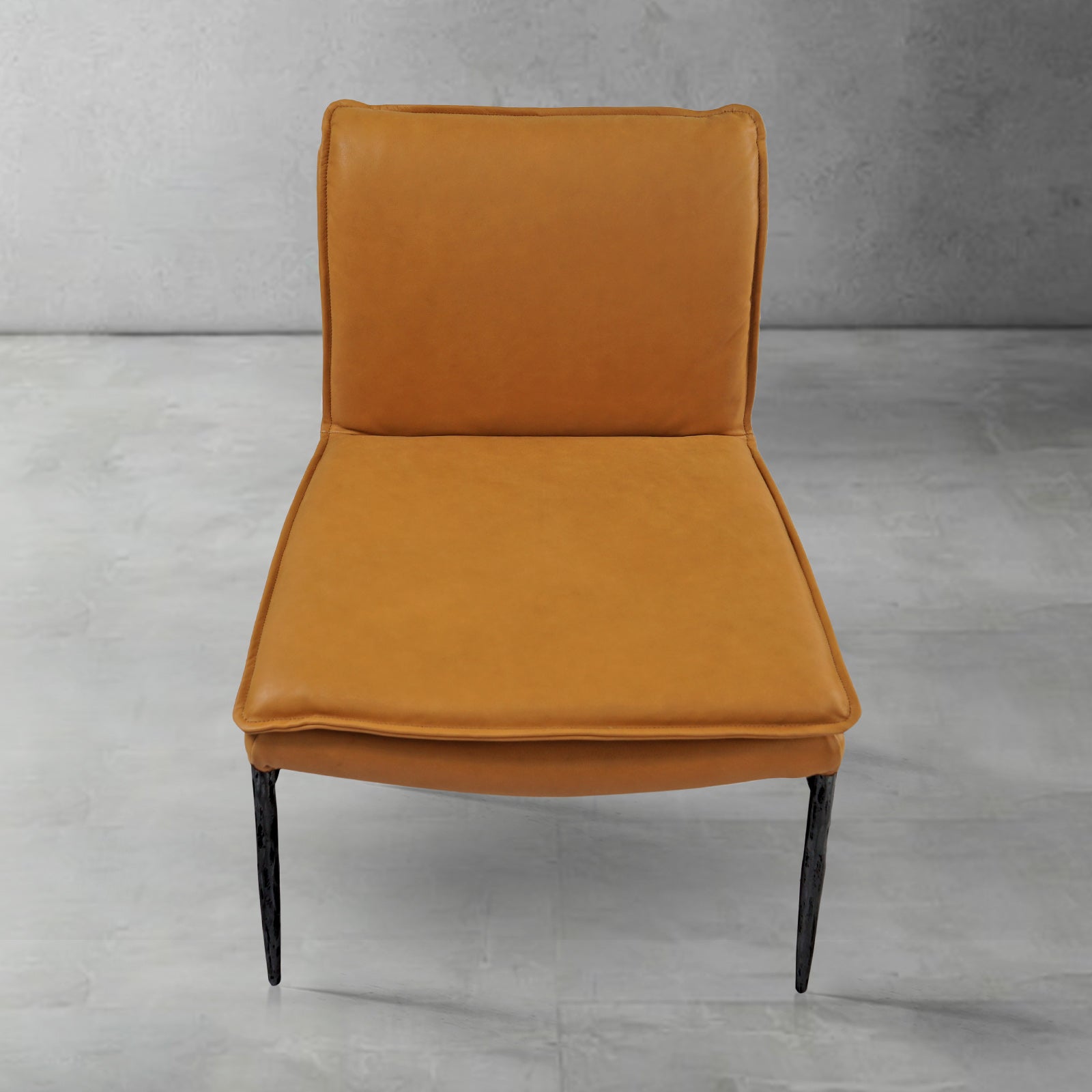 Hand Forged Metal Vintage Leather Dining Chair