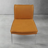 Hand Forged Metal Vintage Leather Dining Chair