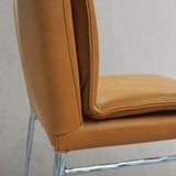 Hand Forged Metal Vintage Leather Dining Chair