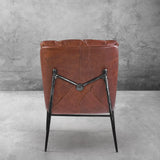 Hand Forged Metal Vintage Leather Armrest Lounge Chair