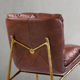 Hand Forged Metal Vintage Leather Armrest Lounge Chair