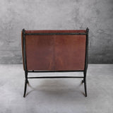 Hand Forged Metal Vintage Leather Lounge Chair