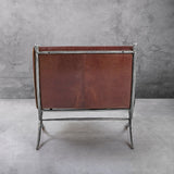 Hand Forged Metal Vintage Leather Lounge Chair