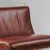 Hand Forged Metal Vintage Leather Lounge Chair