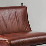 Hand Forged Metal Vintage Leather Lounge Chair