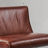 Hand Forged Metal Vintage Leather Lounge Chair