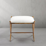 Hand Forged Metal Horn Fabric Base Stool