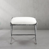 Hand Forged Metal Horn Fabric Base Stool