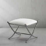 Hand Forged Metal Horn Fabric Base Stool
