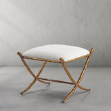 Hand Forged Metal Horn Fabric Base Stool