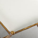 Hand Forged Metal Horn Fabric Base Stool