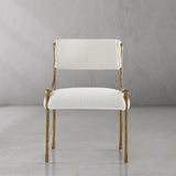 Hand Forged Metal Retro Copper Iron Frame Armless Dining Chair