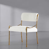 Hand Forged Metal Retro Copper Iron Frame Armless Dining Chair