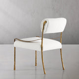 Hand Forged Metal Retro Copper Iron Frame Armless Dining Chair