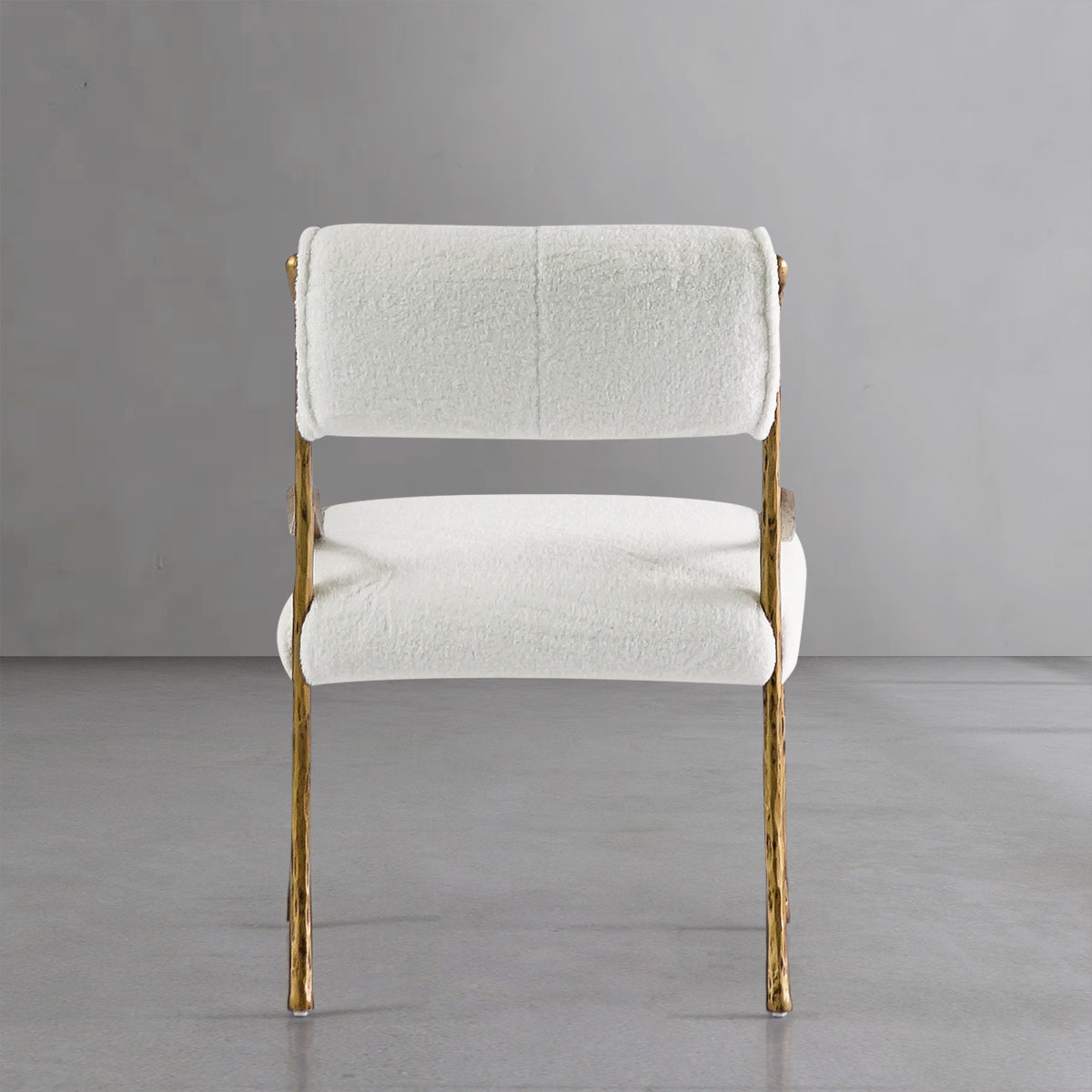 Hand Forged Metal Retro Copper Iron Frame Armless Dining Chair
